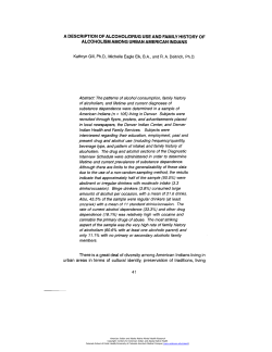 a description of alcohoudrug use and family history of alcoholism