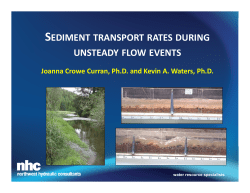 sediment transport rates during unsteady flow events