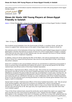 Oman Air Hosts 100 Young Players at Oman