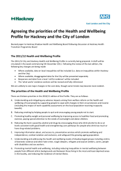Agreeing the priorities of the City and Hackney