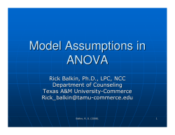 Model Assumptions in ANOVA - Research Methods and Statistics