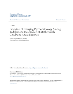 Predictors of Emerging Psychopathology Among Toddlers and