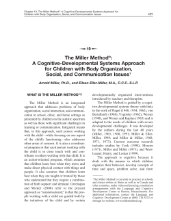 A Cognitive-Developmental Systems Approach for