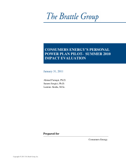 consumers energy`s personal power plan pilot