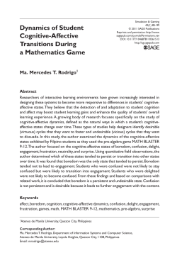 Dynamics of Student Cognitive-Affective