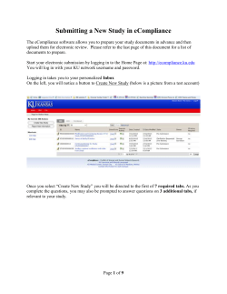 Creating and Submitting a New Study (Screen Shot Guide)