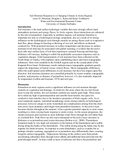 Soil Moisture Response to a Changing Climate in - Arctic