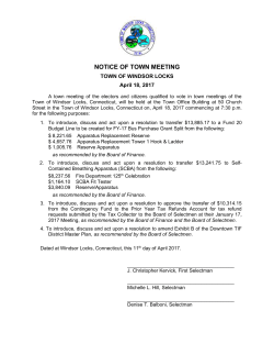 Town Meeting, 04-18-17 - Town of Windsor Locks