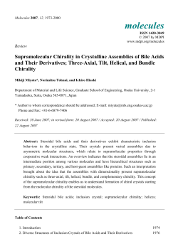 Supramolecular Chirality in Crystalline Assemblies of Bile