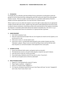 MALAHIDE LTCC &ndash; ROUND ROBIN RULES 2016