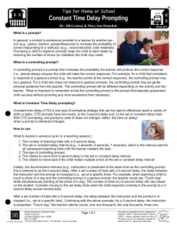 Constant Time Delay Prompting