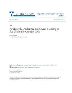 Retaliatorily Discharged Employees` Standing to Sue Under the