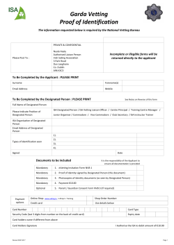 Garda Vetting Proof of Identification