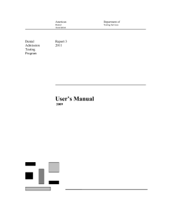 ADA.org: DAT User`s Manual - American Dental Association