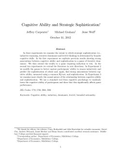 Cognitive Ability and Strategic Sophistication