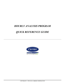 HOURLY ANALYSIS PROGRAM QUICK REFERENCE