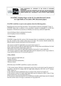 Revised Criteria for Light Bulbs