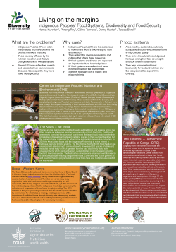 Living on the margins Indigenous peoples` food systems
