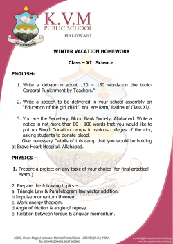 WINTER VACATION HOMEWORK Class – XI