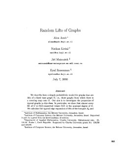 Random Lifts of Graphs