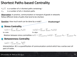 Shortest Paths-based Centrality
