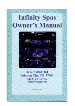 Infinity Spas Owners Manual
