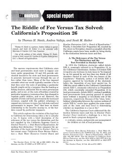 special report The Riddle of Fee Versus Tax