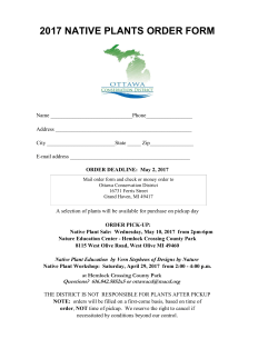 2017 native plants order form - Ottawa Conservation District