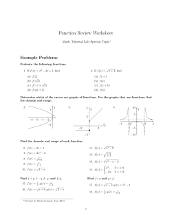 Function Review Worksheet