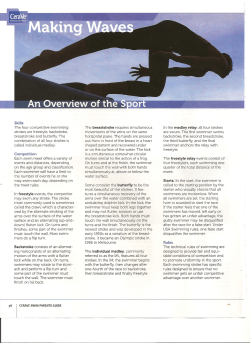 Skills The four competitive swimming strokes are freestyle