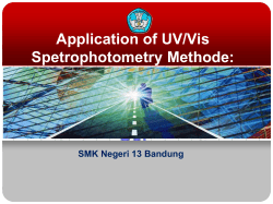 III. Aplikasi Metode Spektrofotometri UV/VIS: