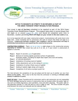 notice to residents on streets to be repaired as