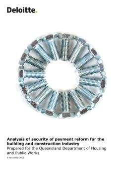 Analysis of security of payment reform for the building and
