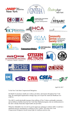 On behalf of consumers, health care workers, providers, and insu