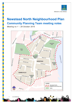 Notes from Newstead North Community Planning Team Meeting One