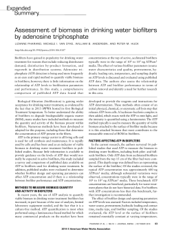 Assessment of biomass in drinking water biofilters by adenosine