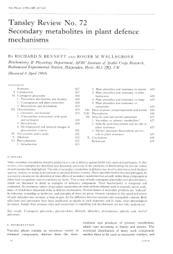 Secondary metabolites in plant defence mechanisms