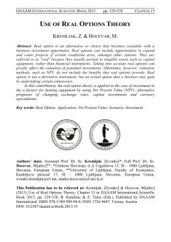 use of real options theory - DAAAM International Vienna