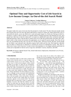 Optimal Time and Opportunity Cost of Job Search in Low