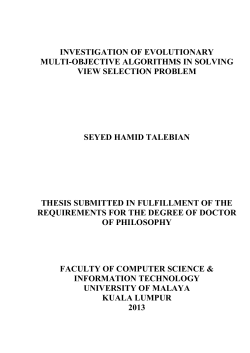 Investigation Of Evolutionary Multi-Objective Algorithms In Solving
