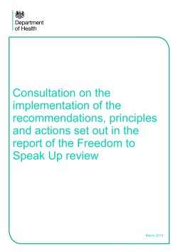 Consultation on the implementation of the recommendations