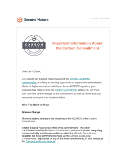 Second Nature- Important Information About the Carbon Commitment
