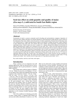 Seed size effect on yield quantity and quality of maize (Zea mays L