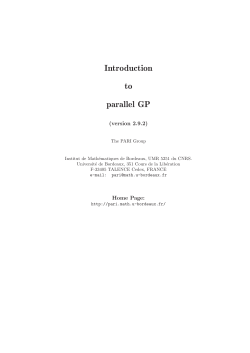 Introduction to parallel GP programming - Pari/GP