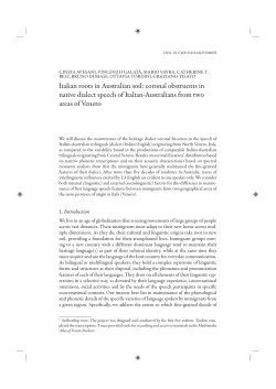 Italian roots in Australian soil: coronal obstruents in native dialect