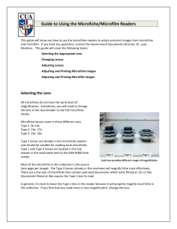 Microfiche Reader Instructions