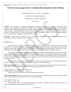 Post-Processing Approach for Avoiding Discrimination in Data Mining