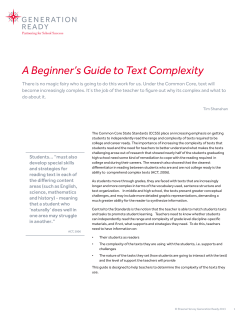 A Beginner`s Guide to Text Complexity