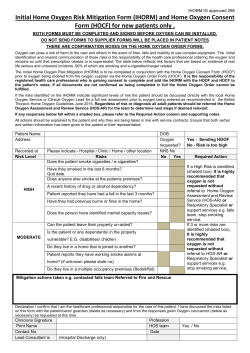 Initial Home Oxygen Risk Mitigation Form (IHORM) and Home