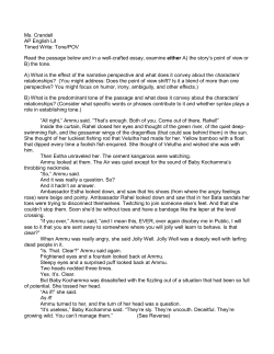 Ms. Crandell AP English Lit Timed Write: Tone/POV Read the